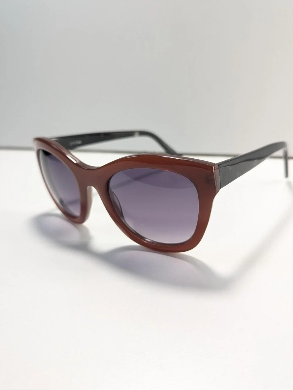 ETT:TWA By Anthropologie Designer Sunglasses Purple/Black Chic Style Classic Y2K